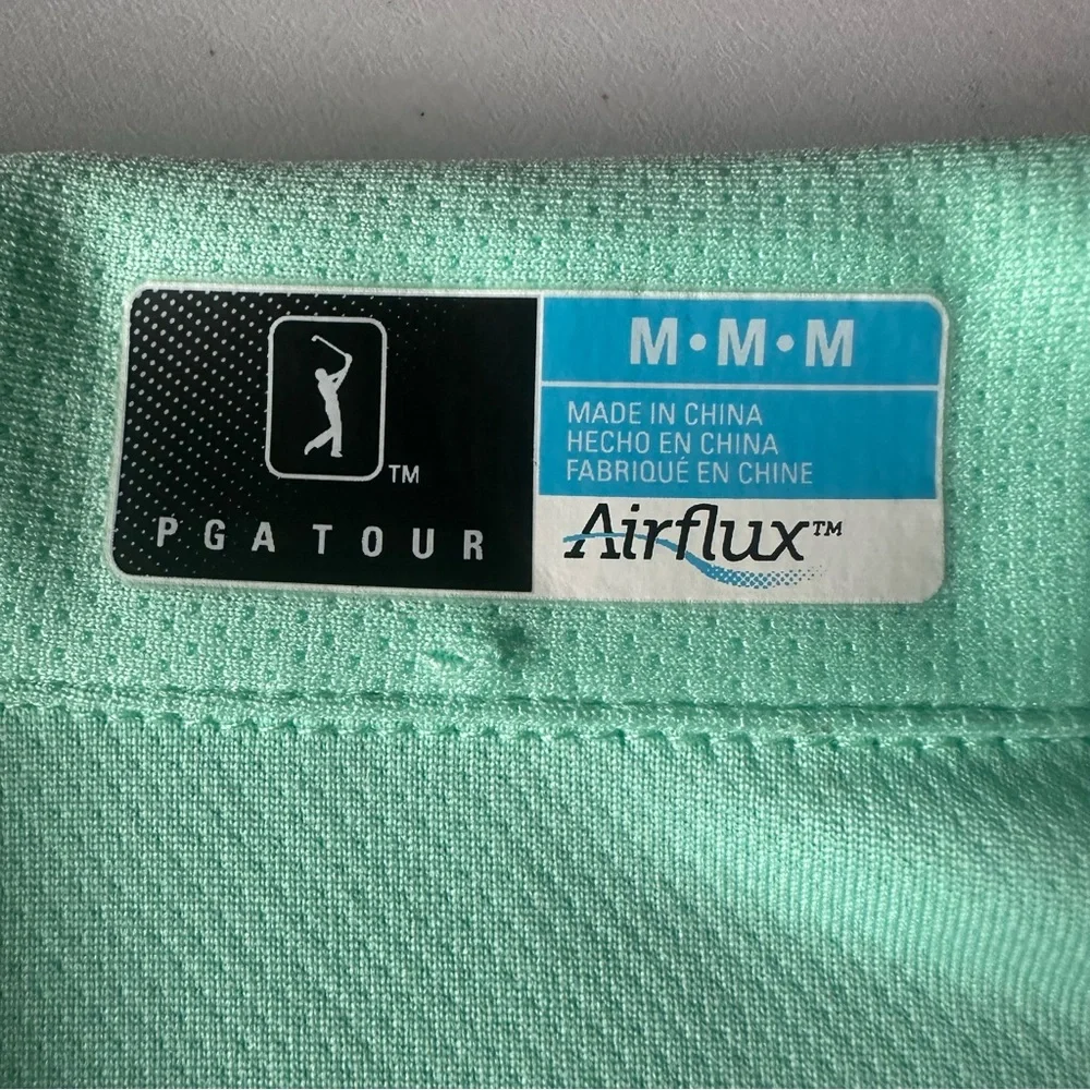 PGA Tour Women’s Medium Performance Golf Polo Mint Green Athletic Top - Picture 7 of 7